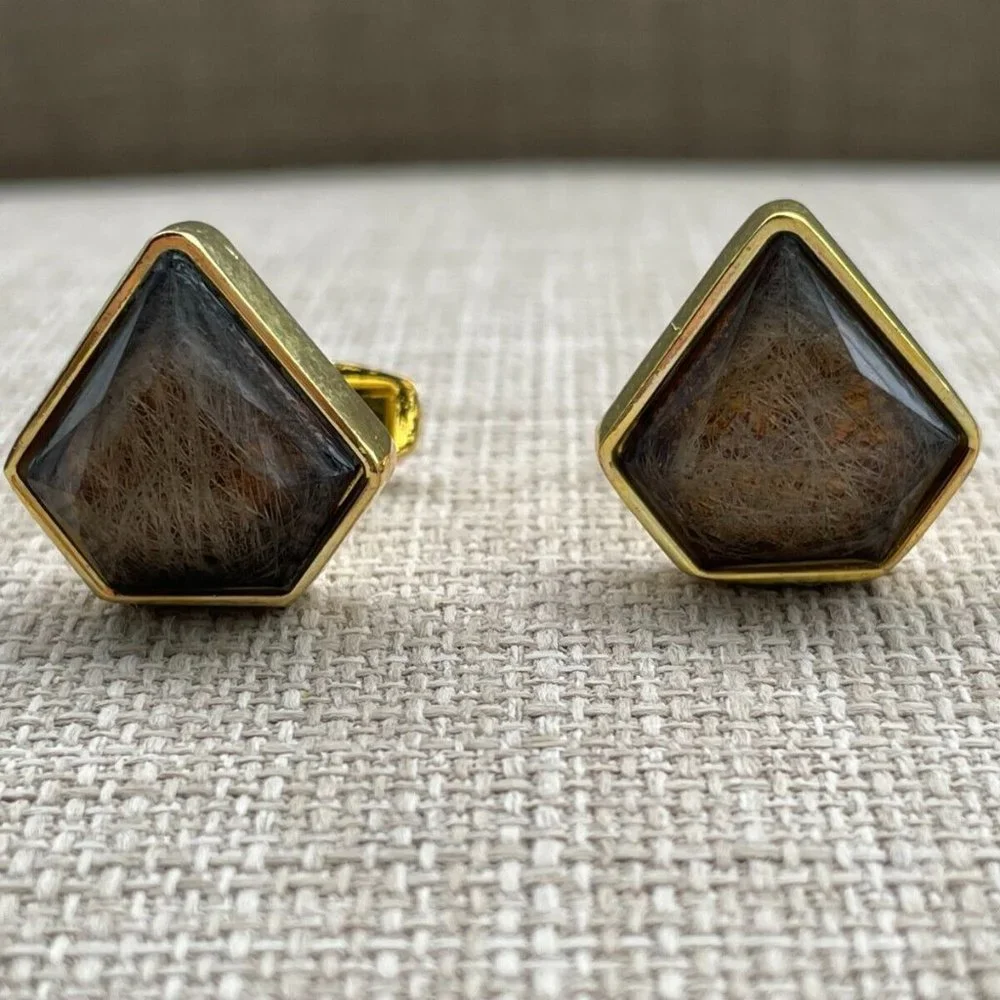 Men Cuff Links Gold Tone Faux Stone Fashion Men Jewelry Dress Shirt Cuff Link